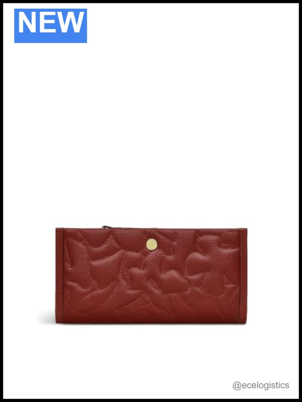 Genuine Leather Bifold Wallet with Floral Design, 12 Card Slots